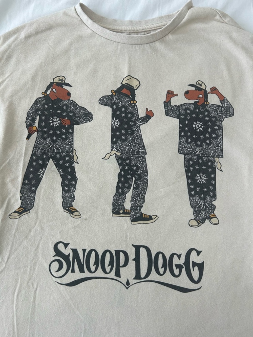 Snoop Dogg Graphic Short Sleeve Tee - Cream